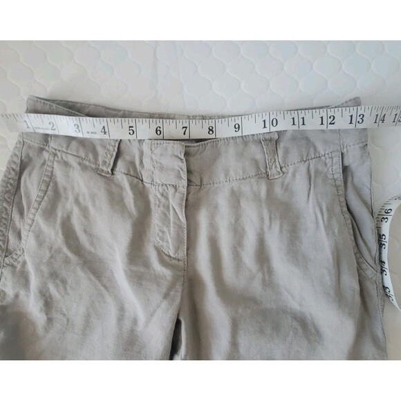 J. Jill Linen Blend Taupe Stretch Chino 11" Shorts Size 0 Petite - Picture 3 of 9
